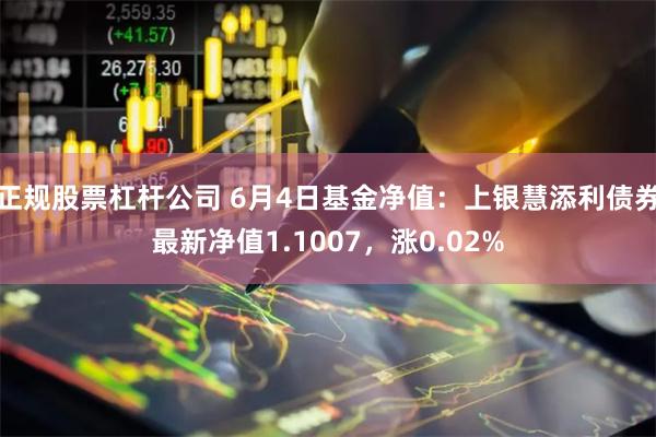 正规股票杠杆公司 6月4日基金净值：上银慧添利债券最新净值1.1007，涨0.02%