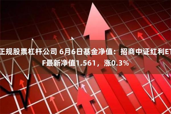 正规股票杠杆公司 6月6日基金净值：招商中证红利ETF最新净值1.561，涨0.3%