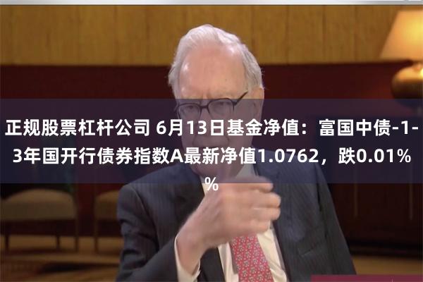 正规股票杠杆公司 6月13日基金净值：富国中债-1-3年国开行债券指数A最新净值1.0762，跌0.01%