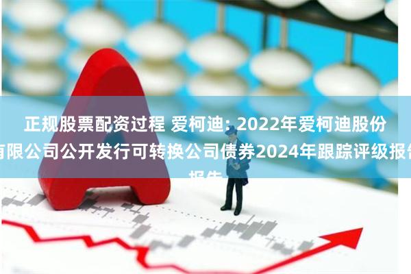 正规股票配资过程 爱柯迪: 2022年爱柯迪股份有限公司公开发行可转换公司债券2024年跟踪评级报告