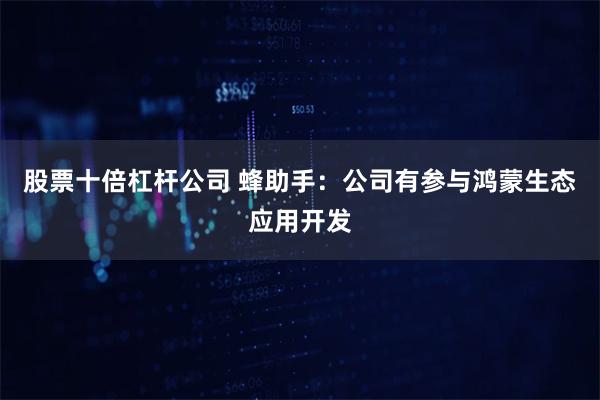 股票十倍杠杆公司 蜂助手：公司有参与鸿蒙生态应用开发