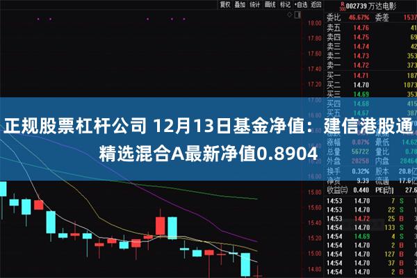 正规股票杠杆公司 12月13日基金净值：建信港股通精选混合A最新净值0.8904