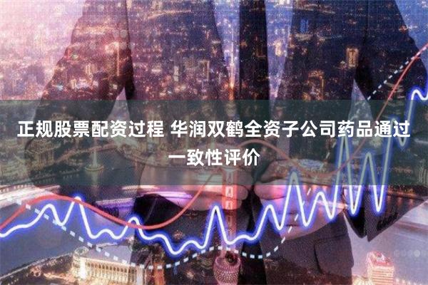 正规股票配资过程 华润双鹤全资子公司药品通过一致性评价