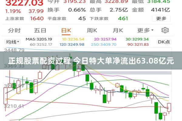 正规股票配资过程 今日特大单净流出63.08亿元