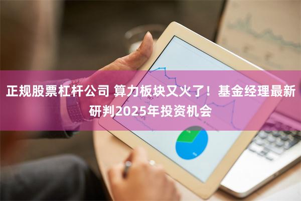 正规股票杠杆公司 算力板块又火了！基金经理最新研判2025年投资机会