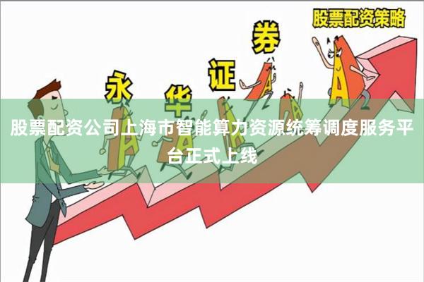 股票配资公司上海市智能算力资源统筹调度服务平台正式上线